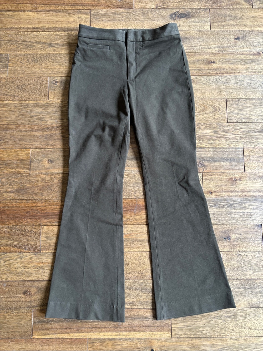 Banana Republic Olive Green Bootcut Career Trousers Size 4 Hemmed 30.5” Inseam